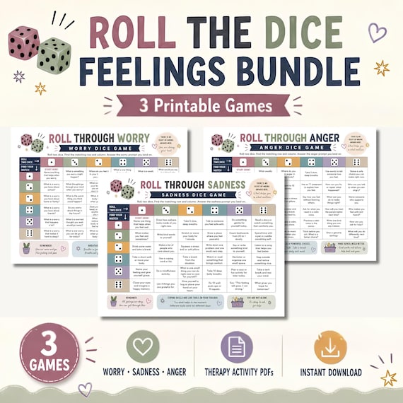 Therapy Games Dice Games For Mental Health - Conversation Starter Icebreaker Game