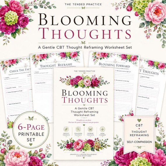 CBT Worksheets Adults, Women's Mental Health Resources, Anxiety Relief Tools, Therapy Worksheets for Adults, PDF Download