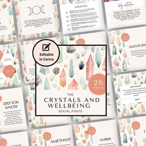 Instagram Crystal Healing, Energy Healing, Crystals Posts, Spiritual Social Media Posts, Crystal Canva Templates, Shadow Work Posts