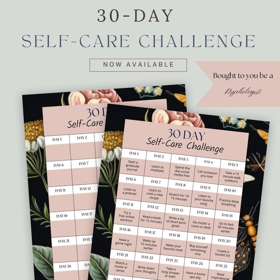 30-Day Self-Care Challenge Tracker (PDF)