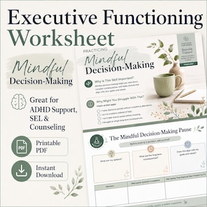 Adhd Decision Making Printable Planner For Overthinking Help And Mental Clarity Worksheets