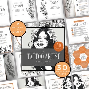 Tattoo Artist Instagram Template | Pmu Instagram Posts | Canva Template | Pmu Instagram Template | Editable Instagram Posts | Tattoo Brows