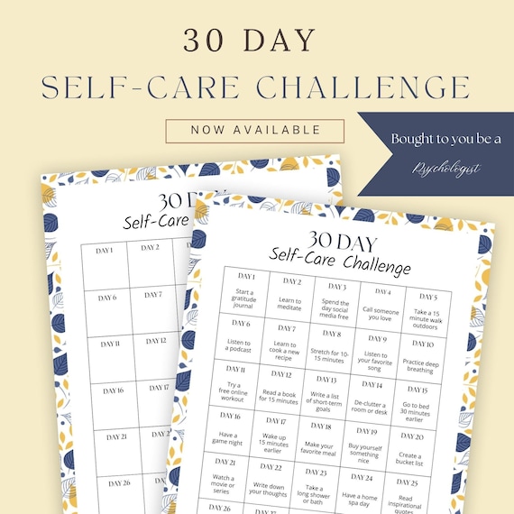 Self-Care Challenge Tracker | 30 Day Planner (PDF)