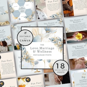 Therapist Instagram Posts, Mental Health Templates, Psychologist Social Media, LMFT, Counseling, Psychology, Marriage Counseling, Canva