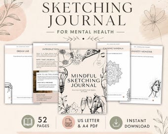 Mindful Sketching-dagboek met prompts (digitale download)