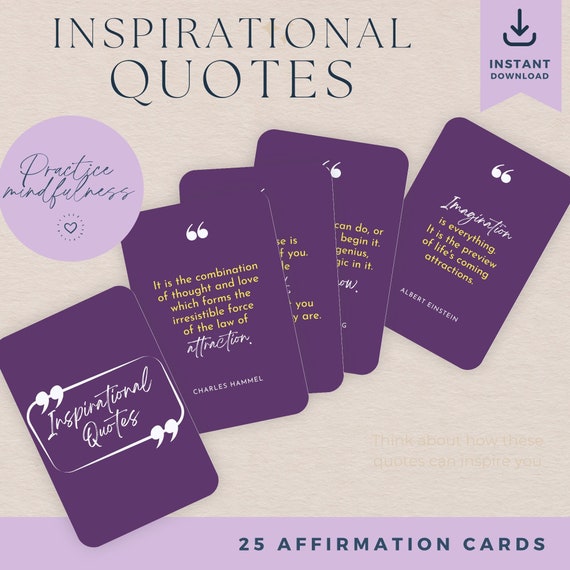 24 Printable Inspirational Quote Cards - Office Decor (PDF & Canva)