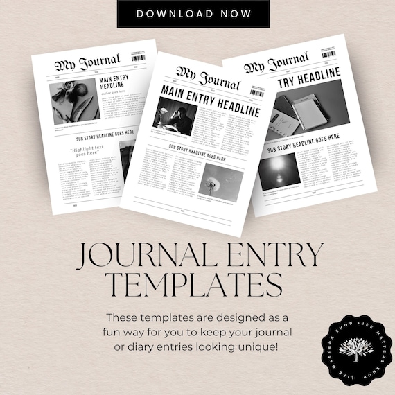 Newspaper Style Journal Templates – Editable Printable, 4 Styles (Digital)