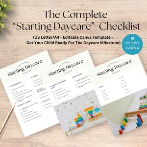 Daycare Supply Checklist for Parents, Items Needed For Daycare Template, Daycare Paperwork, Starter Kit, Back To School, Daily Schedule