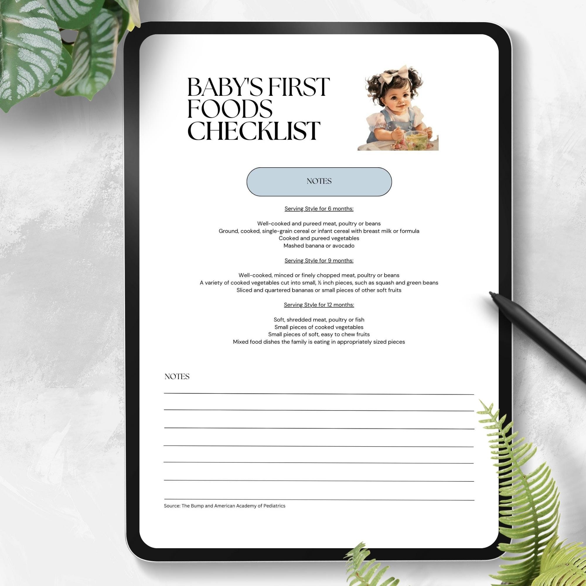 Baby's First Solid Food Checklist Printable | Common Allergies, Baby