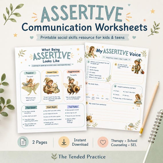 Communication Worksheets For Kids, Therapy Worksheets For Social Skills And Emotional Learning