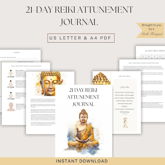 Reiki Attunement Journal | 21-Day Healing, Intentions (PDF)