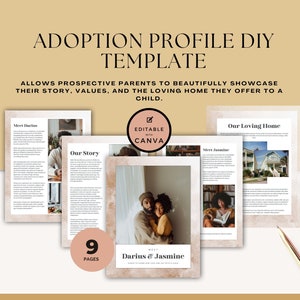 Adoption Profile Template, DIY Profile Book, Adoption Profile Book Custom, Adoption Profile Book, Digital Template, African American Parents