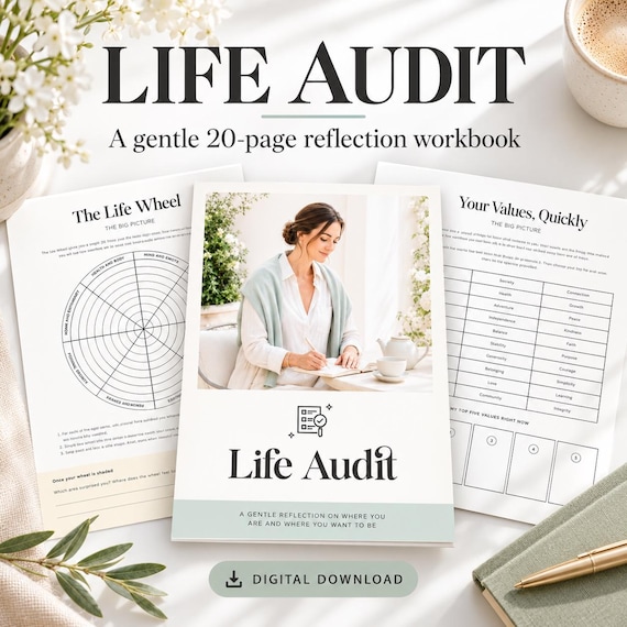 Life Audit Printable Workbook For Self Reflection And Intentional Living