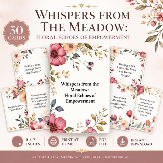 Floral Empowerment Oracle Cards for Teens | Mental Health, Inspiration (Digital Download)