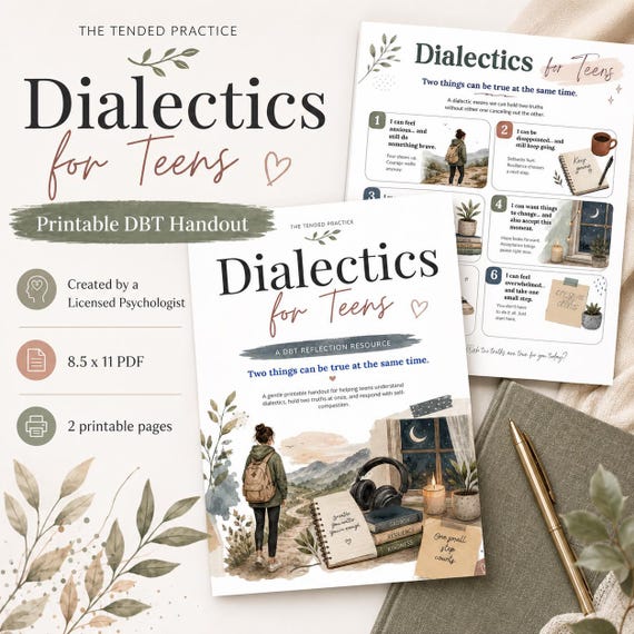 DBT for Teens: Essential Skills Worksheets, Emotional Regulation Tools, Coping Strategies, Therapy Resources