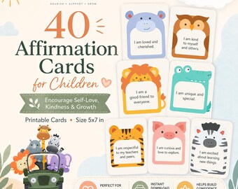 Printable Affirmation Cards for Kids, Classroom Decor (Digital Download)