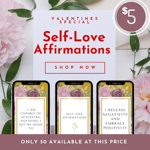 Floral Self-Love Affirmation Card Deck (Digital Download)
