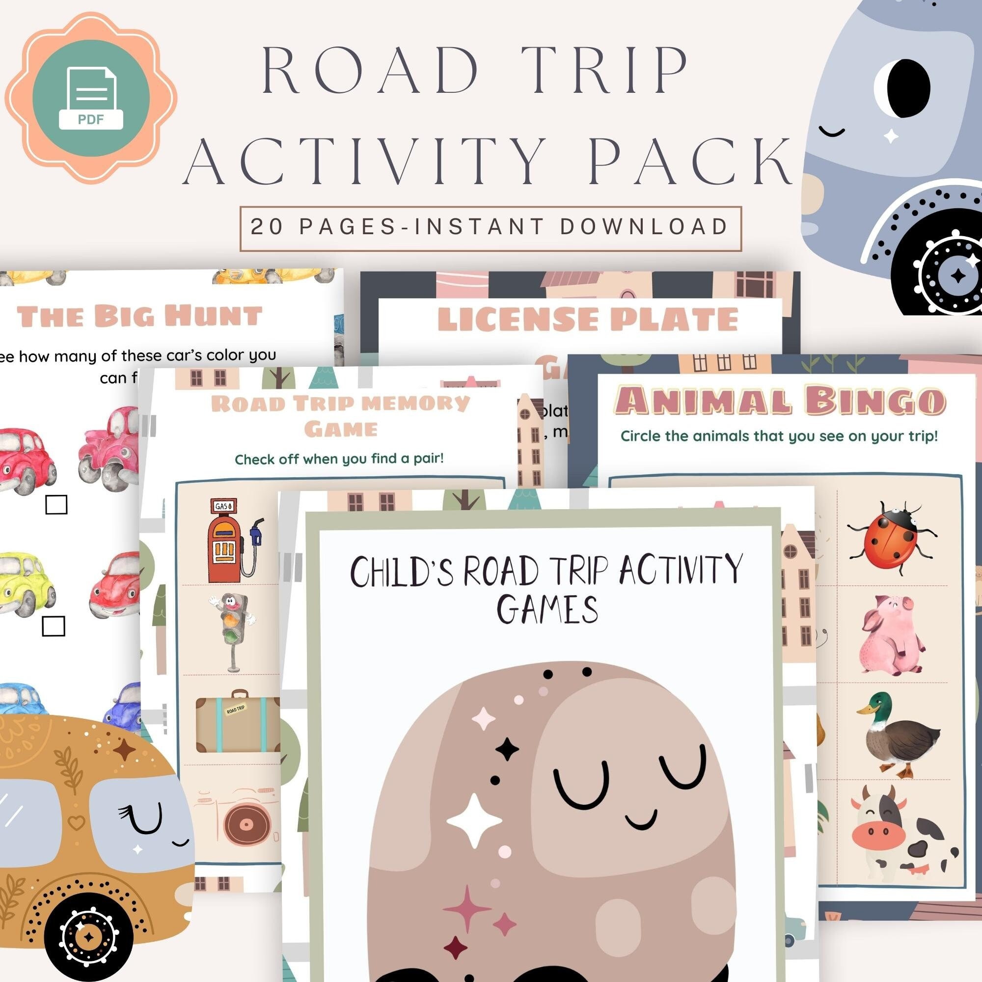 Kids Road Trip Games Printable, Family Road Trip Planner, Family Vacat ...