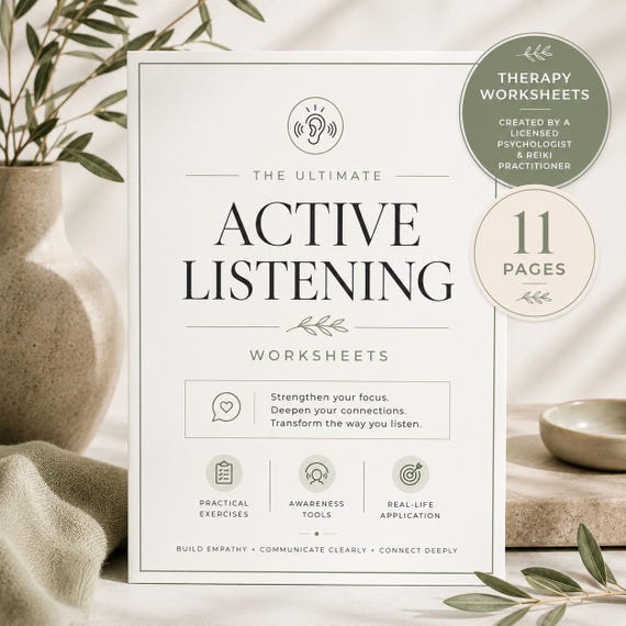 Unhealthy Relationships Workbook, Therapy Worksheets for Couples, Active Listening, Manipulation, Breakup Recovery, Emotional Safety