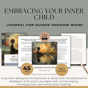 Inner Child Work Journal, Trauma Healing, Mental Health, Reparenting, Attachment Wounds, Healing journal, Therapy Worksheets, CBT, DBT