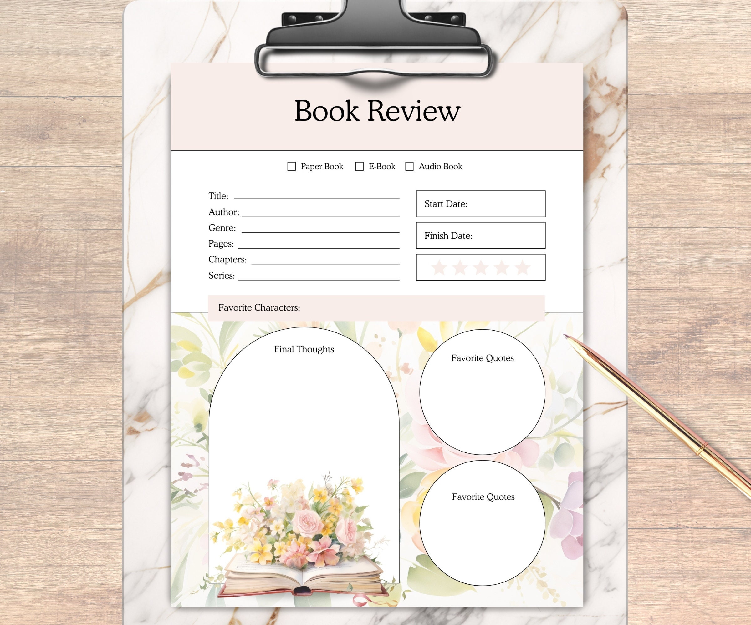 Book Review Canva Template Book Journal Perfect for Bookstagram and 