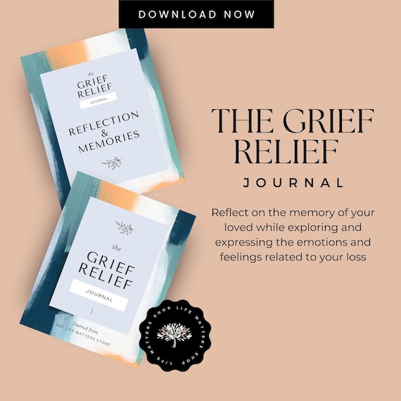 Guided Grief Relief Journal, Self-Care Workbook (Printable PDF)