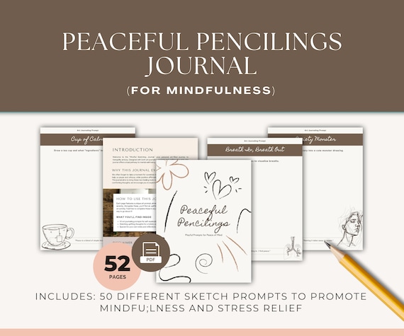 Mindful Sketching Journal, 50 Prompts for Calmness (PDF)