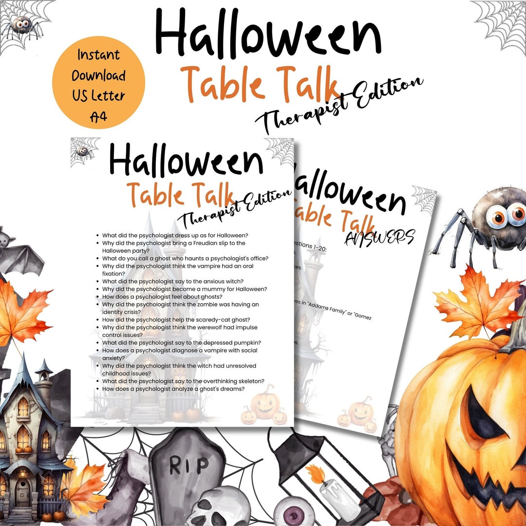 Funny Halloween Questions, Therapy Office Activities, Icebreaker Games