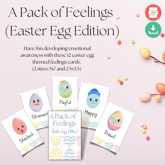 Feelings Cards | Easter Egg Edition, Emotional Awareness (Digital Download)