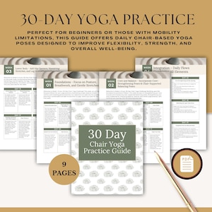 Yoga Class Sequence Planner | Yoga Teacher Planer | Yoga Gift For Teacher | Chair Yoga Sequencing Planner | Pdf Download | Yoga Journal