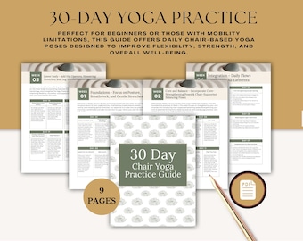 30-Day Chair Yoga Challenge | Digital Workbook (PDF Download)