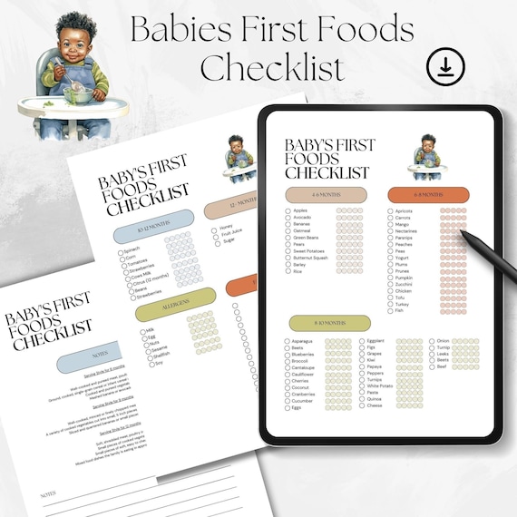 Baby's First Foods Checklist Printable | Allergy Tracker (PDF)