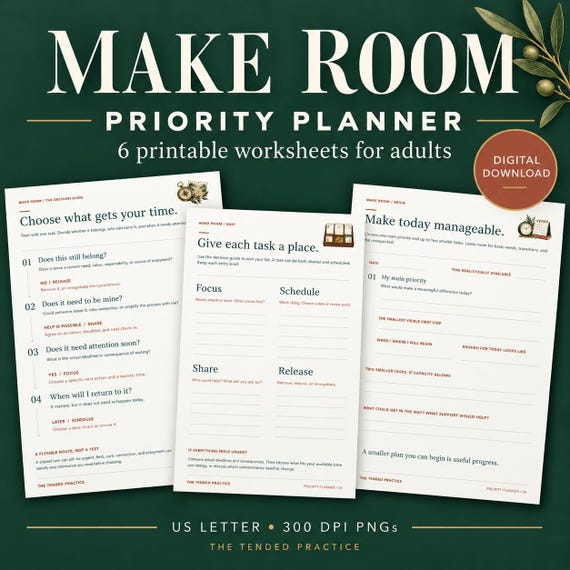 Adhd Digital Weekly Priority Planner For Time Management And Organization