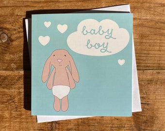 Alfie & Blanky new baby boy congratulations card