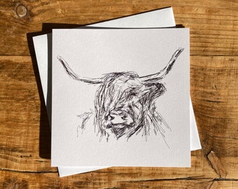 Pen Sketch bull card