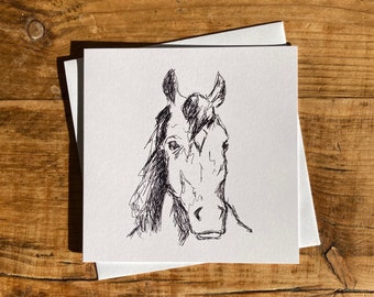Pen Sketch horse card