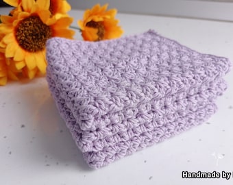 Crochet cotton washcloth, dishcloth, soft and sustainable for eco friendly bath time, gift for her