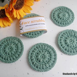 Crochet cotton face scrubbies, set of 4, reusable cotton pads, eco-friendly makeup remover, gift for her