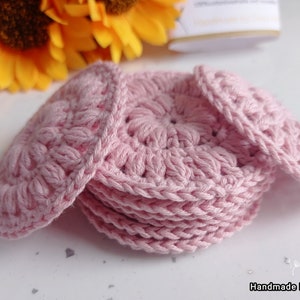 Crochet cotton face scrubbies, set of 4, reusable cotton pads, eco-friendly makeup remover, gift for her