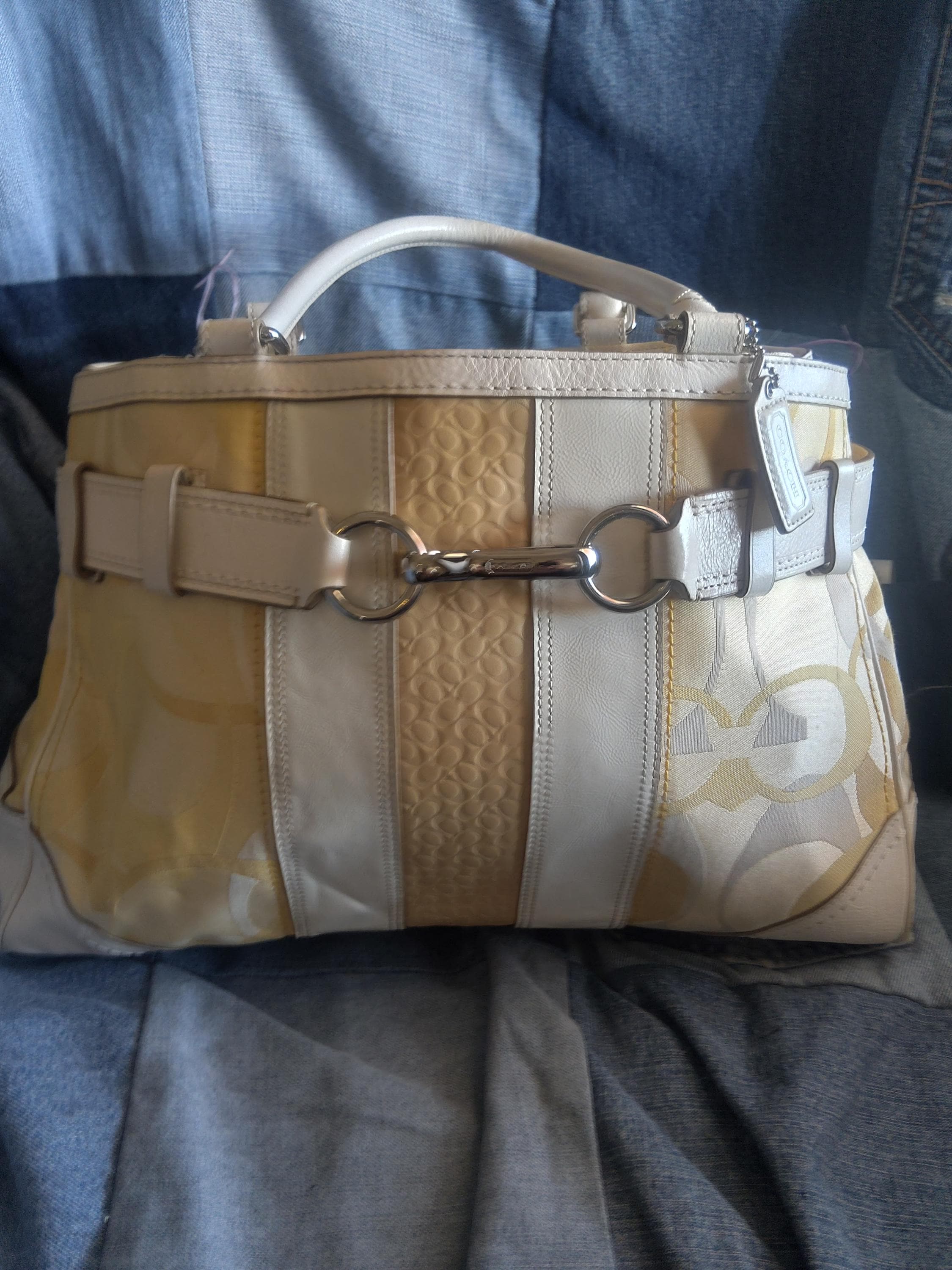 Coach Hamptons Optic Stripe Carry All Hobo Style Bag - Etsy