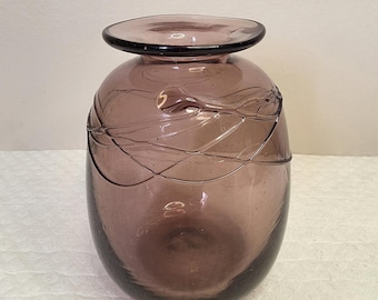 Vintage handgeblazen vaas gesigneerd La Mailloche Beaufort studiokunstglas