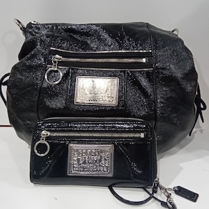 bolso vintage de amapola con cartera de muñeca a juego