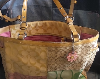 Y2K 00s Coach Gallery Holiday Patchwork Shoulder Bag, Style 11358