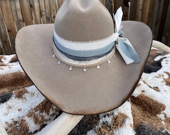 Starstruck | Custom Cowboy Hat, Cowgirl Hat, Custom Burned Hat, Western Hat, Rodeo, Tan cowboy hat, Stars, Rodeo Fashion, Country