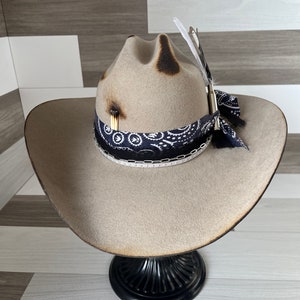 Bronc | Custom Cowboy Hat, Cowgirl Hat, Custom Burned Hat, Western Hat, Rodeo, Custom Hat, Custom Felt Hat, Country, Rock and Roll, Boho