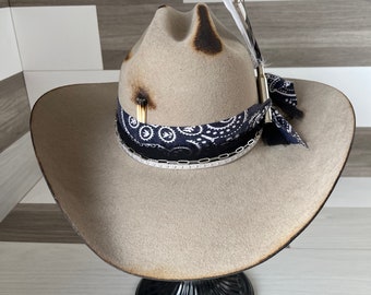 Custom Burned Felt Cowboy Hat | Western Rodeo, Boho