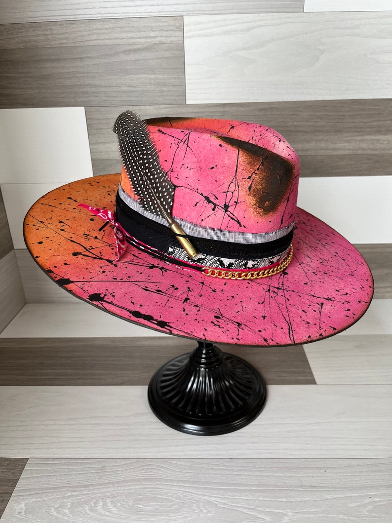 Cappello Da Cowboy Fedora In Feltro Per Uomo E Donna – Tesa Larga Arrotolabile Con Fibbia O Strass, Taglia S/M (56-58 Cm)