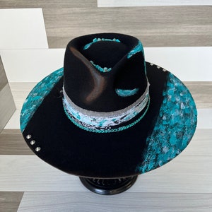 Electric Night | Custom Felt Hat, Western Hat, Wide Brim Hat, Cowboy Hat, Custom Hat, Custom Burned Hat
