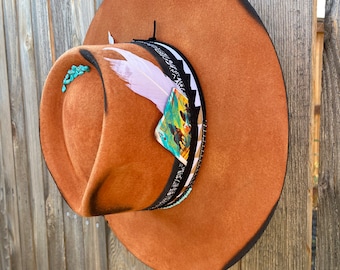 Santa Fe vilten cowboyhoed | Op maat gemaakte westernhoed met brede rand
