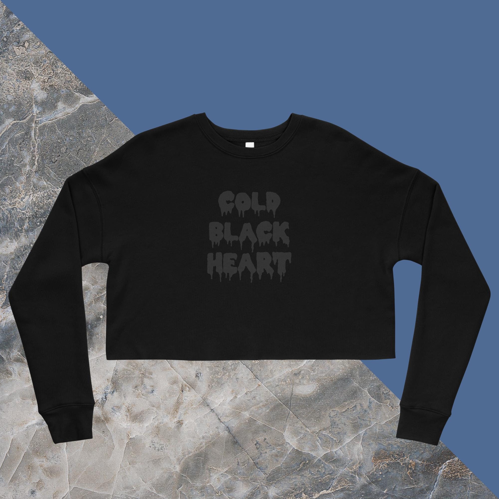 Crop Sweatshirt, Cold Black Heart - Etsy Crop Sweatshirt, Cold Black Heart - Etsy
